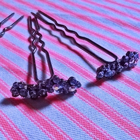 3 Hair Sticks with Swarovski Crystals